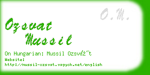 ozsvat mussil business card